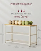 VASAGLE 3-Tier Shoe Rack, Storage Bench - Image 3