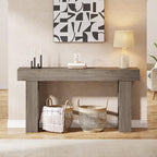 Tribesigns 63-Inch Long Console Table, Wooden Rectangular Sofa Table Behind The - Image 5