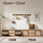 Rattan Narrow Entryway Bench - Image 6