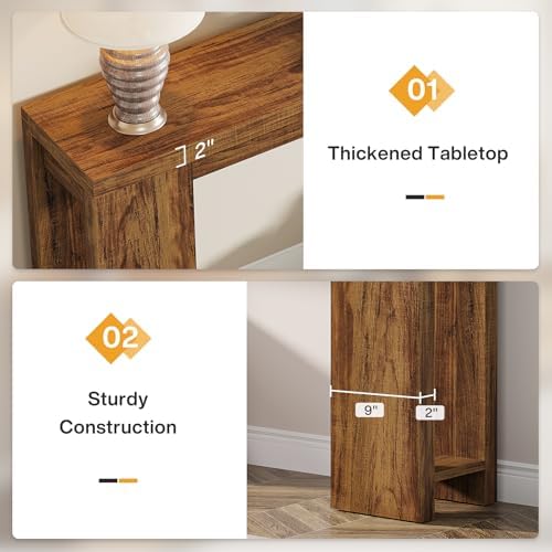 Tribesigns 70.9-Inch Extra Long Console Table, Farmhouse Wood Sofa Table Behind - Image 7