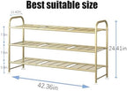 LINZINAR 3 Tier Long Shoe Rack for Closet Metal Shoe Organizer for Entryway - Image 2
