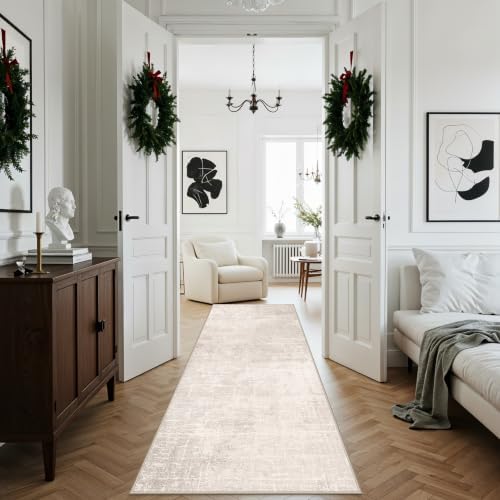 Hallway 3x8 Washable Runner Rug: Abstract Stain Resistant Entryway Kitchen Area - Image 5