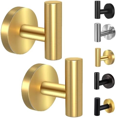 Kruodop Towel Hooks for Bathroom, 2 Packs Wall Mount Towel Holder, Stainless by Kruodop
