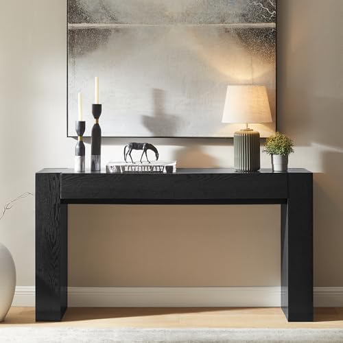 OKD 63" Console Table with Drawers, Thick Block Entryway Table by OKD
