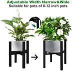 Rnined Adjustable Plant Stand Indoor, Bamboo Mid Century Modern Plants Stands - Image 3