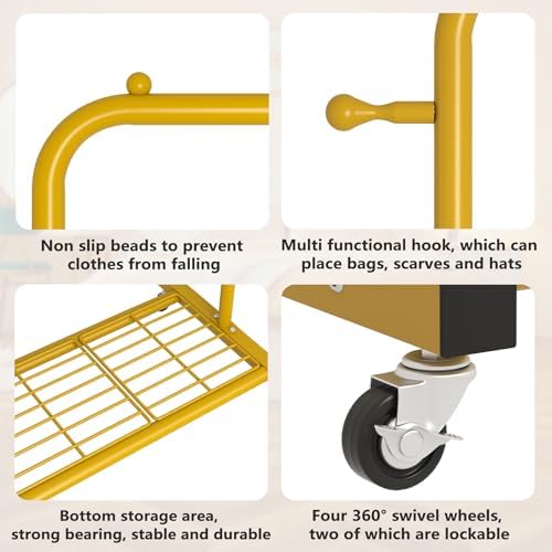Sywhitta Metal Garment Clothing Rack on Wheels - Image 3