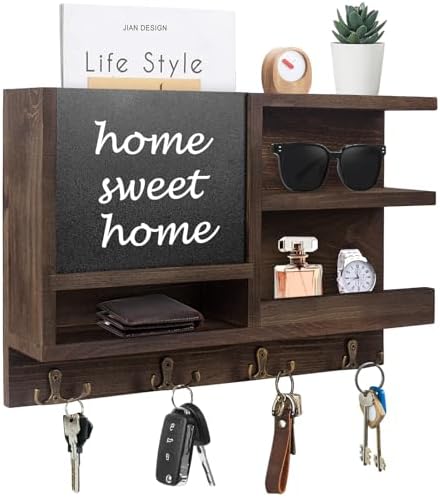 WEWEOW Key Holder for Wall, Mail Organizer Wall Mount by WEWEOW