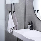DELITON 8 Pack Adhesive Towel Hooks, Matte Black Wall Hooks - Image 5
