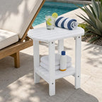 Adirondack Outdoor Side Table, 2-Tier HDPS Patio End Table - Image 2