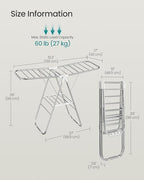 SONGMICS Clothes Drying Rack, Foldable Metal Airer, 19.3 x 51.2 x 39.4 in - Image 7