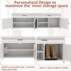 HOMEFORT 54.4" Shoe Bench with Lift Top Storage, Entryway Bench with Cushioned - Image 6