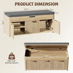 37.4" W Shoe Bench with Storage, Lift Top Entryway Bench - Image 2