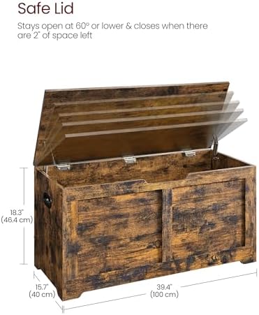 VASAGLE Storage Chest, 39.4 Inches Width Bench - Image 3