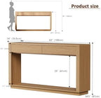 63 Inch Console Table with Storage, Fluted Wood Entryway Table - Image 2