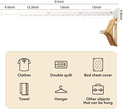 ZdwCyl Clothes Drying Rack, Laundry Drying Rack Wall Mount, Wall Mounted - Image 7