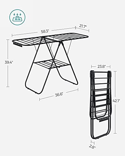 SONGMICS Clothes Drying Rack, Foldable Space-Saving Laundry Drying Rack - Image 6