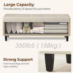 51" Storage Bench, Leather Tufted Storage Ottoman Bench - Image 5