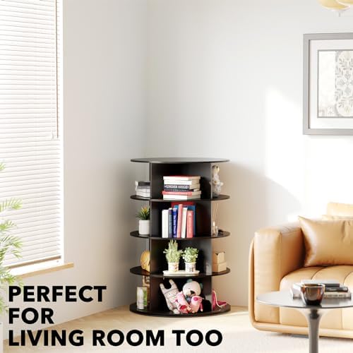 SpaceAid 4 Tier Rotating Shoe Rack Tower, Spinning Shoe Display Lazy Susan - Image 6