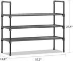 Kitsure 3 Tier Shoe Rack, Shoe Organizer, 32.2" Wide - Image 2