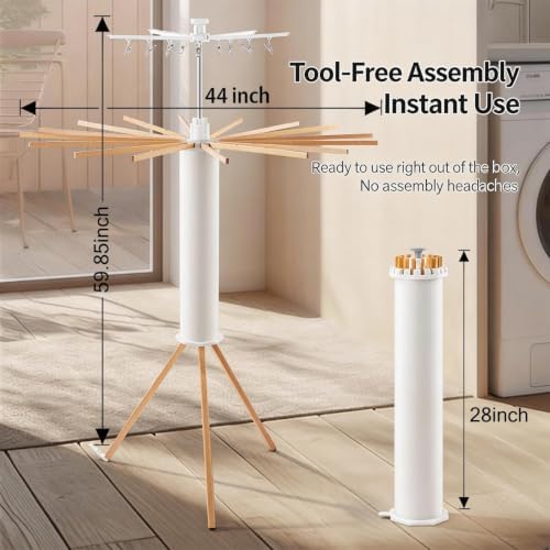 Tripod Clothes Drying Rack Foldable Laundry Drying Rack - Image 2