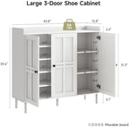 ONBRILL Shoe Cabinet with 3 Doors & Adjustable Shelves - Image 2