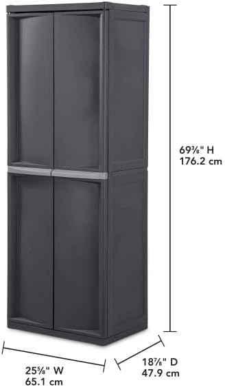 Sterilite 4 Shelf Cabinet, Lockable Utility Storage - Image 3