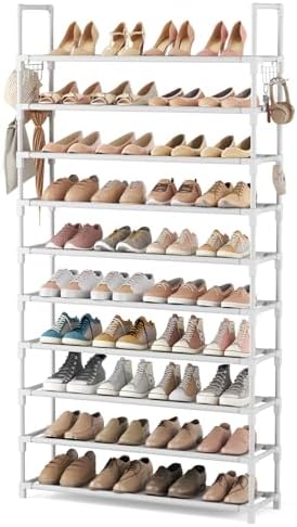VTRIN 10 Tiers Shoe Rack Tall Large Capacity Wide Shoe Organizer Sturdy Shoe by VTRIN