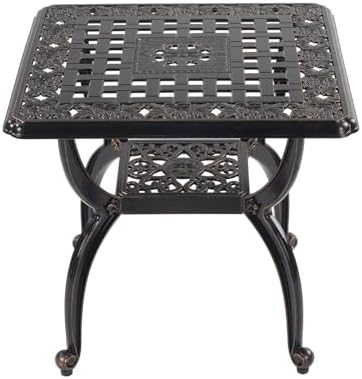 Cast Aluminum Outdoor Side Table, Small Patio Table, Outdoor Coffee Tables - Image 5