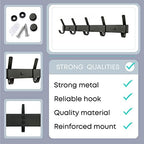 Coat Rack Wall Mount – 15 Inch Stainless Steel Hook Rail - Image 3
