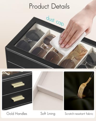 VLANDO 12-Slot Sunglasses Organizer Case - Image 2