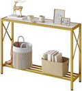 Tajsoon Entryway Table 41.8", 2 Tier Gold Console Table by Tajsoon