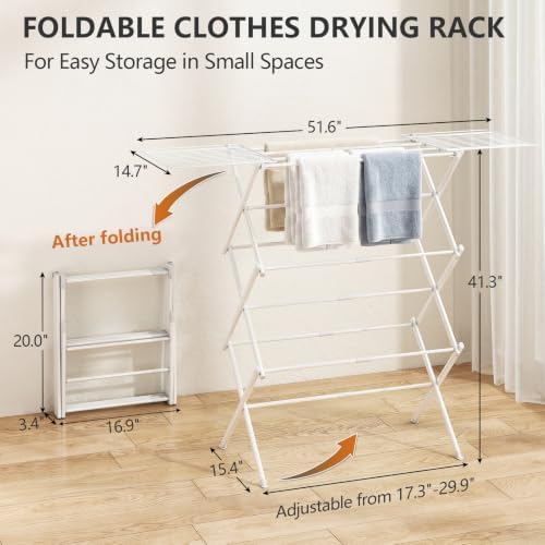REALINN Foldable Clothes Drying Rack, Expandable Portable Indoor Outdoor - Image 5