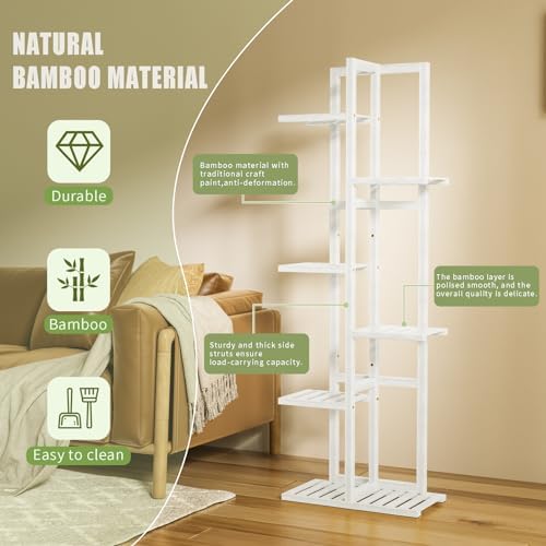 ROMGUAR CRAFT 6 Tier Bamboo Plant Stand Indoor, Tall Flower Holder - Image 5