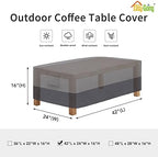 Easy-Going Patio Coffee Table Cover Small Outdoor Rectangular Table Cover - Image 2