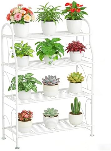 SORCEDAS Plant Stand Outdoor Indoor 4 Tier Metal Corner Flower Shelf by SpecialYourHome