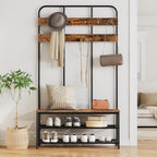 HOOBRO Hall Tree with Bench, Entryway Bench with Coat Rack, Mud Room Rack with - Image 3