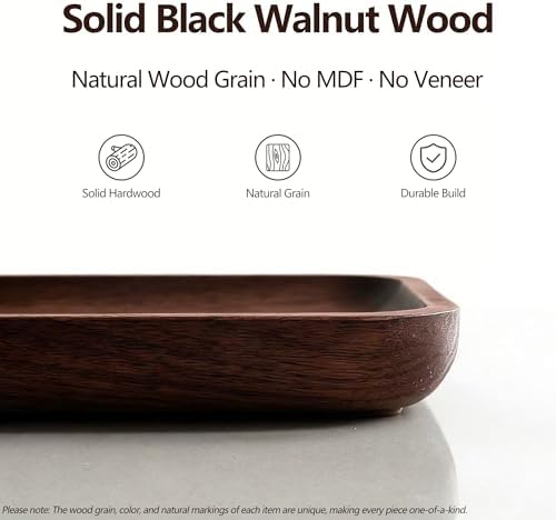 Solid Black Walnut Wooden Key Tray, Key Bowl - Image 3
