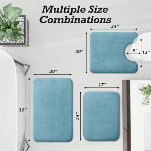 HUXMEYSON Bathroom Rugs Sets 3 Piece, Non-Slip & Quick Dry Bath Mat Set - Image 2