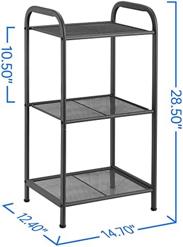 MAX Houser 3 Tier Extendable Industrial Storage Rack, Charcoal Gray - Image 3