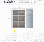 Homes: Inside + Out Apexa 6-Cube Storage Organizer Shelves, Stackable Wood - Image 3