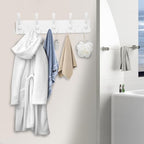 Kuhome Coat Rack Wall Mount Coat Hooks Wooden Hat Rack - Image 6