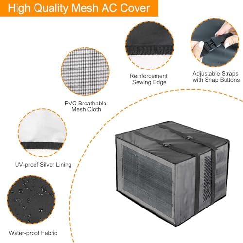 Demao Mesh Window AC Covers for Outside, Air Conditioner Cover for Outside Wall - Image 4