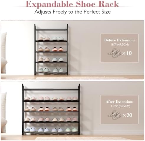 Bumusty 5 Tier Expandable Shoe Rack - Image 5