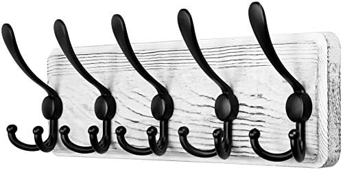 SKOLOO Rustic Wall Mounted Coat Rack: 16" Stud Spacing, Pine Real Wood Plank by SKOLOO