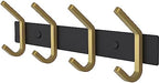 Coat Rack Wall Mount – Black and Gold Hook Rail by SAYONEYES