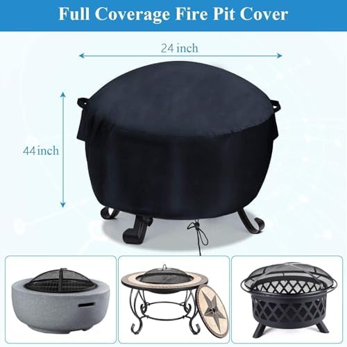 Velfree41-44inch Fire Pit Cover Round - Image 2