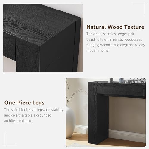 OKD 63" Console Table with Drawers, Thick Block Entryway Table - Image 5