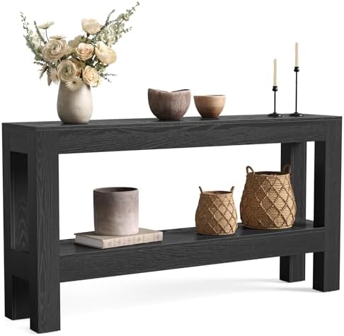 LITTLE TREE 63-Inch Black Console Table by LITTLETREE