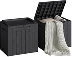 Devoko 30 Gallon Resin Deck Box 2 Pack Outdoor Indoor Waterproof Storage Box by DEVOKO
