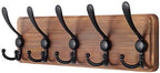 SKOLOO Rustic Coat Rack Wall Mount, Solid Wood by SKOLOO
